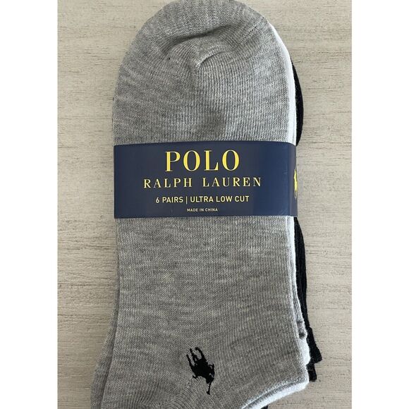 Polo Ralph Lauren Womens Ultra Low Cut Ankle Socks 6 Pairs Asst Color Size 9-11 - Picture 3 of 5